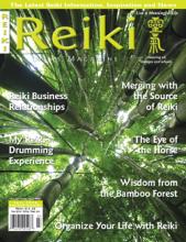 Reiki News Magazine Fall 2016 cover featuring a low-angle view of a lush green bamboo forest canopy.