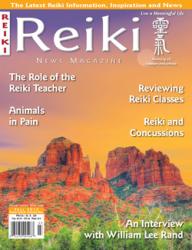 Reiki News Magazine Fall 2017 featuring a sunset over red rock formations in Sedona.