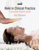Book cover titled "Reiki in Clinical Practice: A science-based guide" by Ann Baldwin.