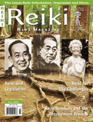 Reiki News Magazine Fall 2022 featuring three portraits over a forest floor with exposed tree roots.