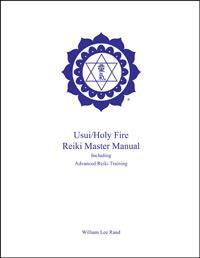 White book cover with purple ICRT logo and text reading “Usui/Holy Fire® Reiki Master Manual, Advanced Reiki Training.